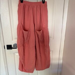 Anthropologie PILCRO Coral Wide-Leg Pants with Pockets